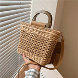 Straw Beach Handbag Shoulder Crossbody Bag Vacation Summer Women's