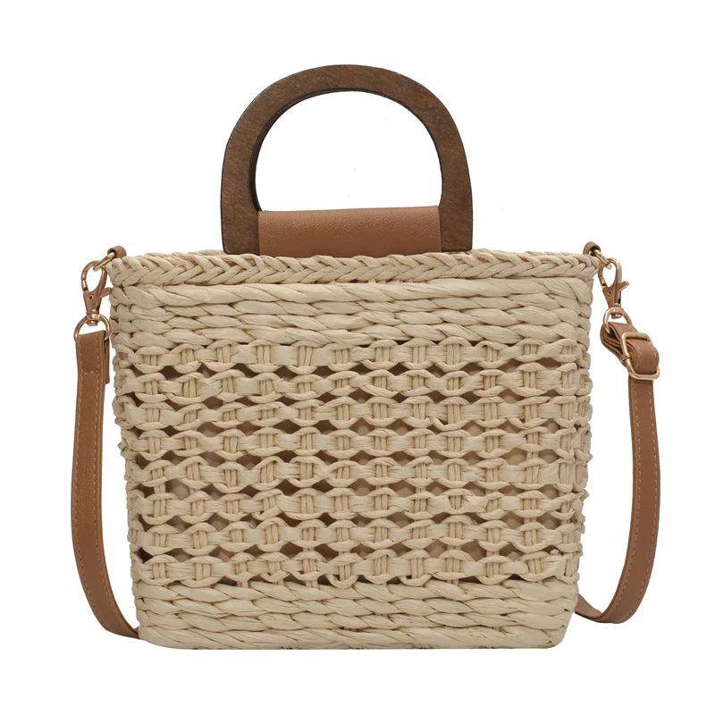 Straw Beach Handbag Shoulder Crossbody Bag Vacation Summer Women's