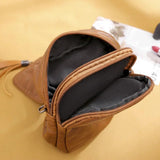 Vintage PU Leather Phone Bag Cross Body Tassel Small Shoulder Bag