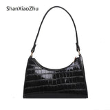 Women Crocodile Pattern Handbag Casual Shoulder Bag