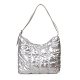Winter Space Cotton Tote Padded Shoulder Bag Down Handbag Female Shopping Bags