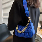 Pleated Cloud Bag Embroidery Shoulder Bag Chains Underarm Bag
