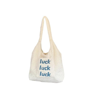 Faux Lamb Wool Women's Shoulder Bag Large Tote Handbags