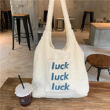 Faux Lamb Wool Women's Shoulder Bag Large Tote Handbags