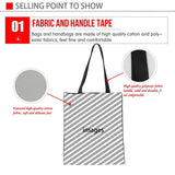 Canvas Tote Bag 3D Typeface Large Capacity Handbag