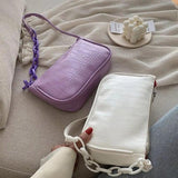 Crocodile Pattern Leather Armpit Bag for Women Small Shoulder Bags