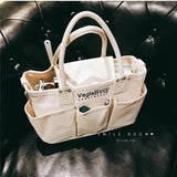 Canvas Tote Bag High-Capacity Shoulder Handbag Girls Small Fresh