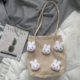 Corduroy Shoulder Bag Female Cartoon Japanese Ins Handbag