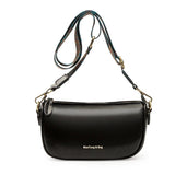 Oil Wax Cow Leather Crossbody Bag Wide Strap Messenger Handbag