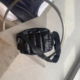 Winter Down Bag Crossbody Handbag with Wide Shoulder Strap