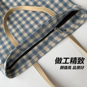Literature Art Style Canvas Shoulder Bag Large Capacity for Women