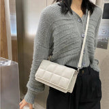 Checkered Flap Women Pu Leather Handbag