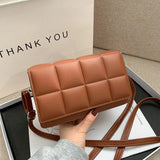 Checkered Flap Women Pu Leather Handbag