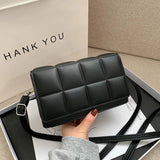 Checkered Flap Women Pu Leather Handbag