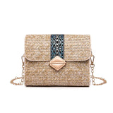 Straw Beach Bag Chain Small Square Bag