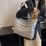 Quilted Top-handle Shoulder Bag Large Capacity Nylon for Ladies Girl