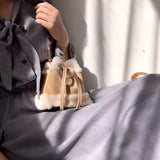 Plush Shoulder Bag Net Red Bucket Bag Mini Messenger Bag
