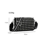 Vintage Rhinestone Sling Handbag Women Leather Tote Lady Shoulder Bag