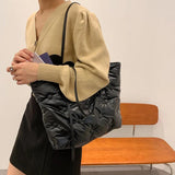 INS Women Winter Feather Down Bags Space Cotton Padded Handbags