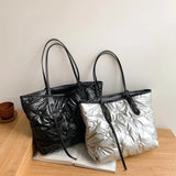 INS Women Winter Feather Down Bags Space Cotton Padded Handbags