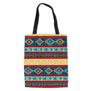 Tribal Print Summer Tote Bag Large Capacity Beach Shoulder Handbag