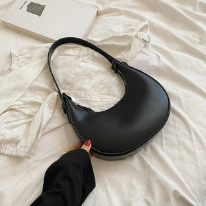 Women's Half Moon Crossbody Bag PU Leather Shoulder Handbag