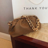 Soft Leather Pleated Tote Bag for Women