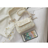 Women Canvas Shoulder Bag Daisy Print Messenger Bag