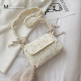 Women Canvas Shoulder Bag Daisy Print Messenger Bag