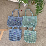 Plaid Women's Woolen Shoulder Bag Large Capacity Handbag