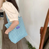 Plaid Women's Woolen Shoulder Bag Large Capacity Handbag