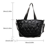 Winter Shoulder Bags Quilt Padded Nylon Handbag Large Capacity