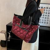 Winter Shoulder Bags Quilt Padded Nylon Handbag Large Capacity