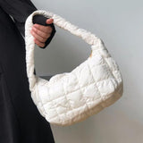 Plaid Women Underarm Bag Nylon Shoulder Bags Ladies Hobos Handbags Clutch Purses