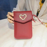 Metal Love Shoulder Phone Wallet Bag Ladies Hand Take Wallet