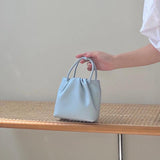 Vintage Bucket Shoulder Bag for Women Portable Messenger Purse