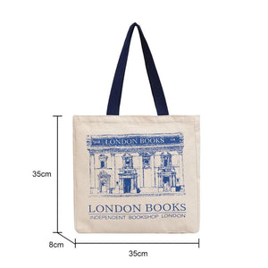 London Bookshop Print Canvas Clutch Bag