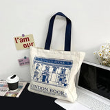 London Bookshop Print Canvas Clutch Bag