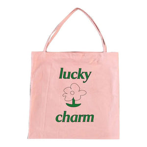 Summer Pink Flower Canvas Shoulder Bag Large Capacity Female Shopping Bags