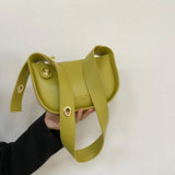 Texture Pu Leather Crossbody Bag Wide Straps Handbags