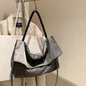 Women Tote Bag Nylon Bucket Casual Zipper Shoulder Handbag High-Capacity