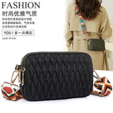 Women Crossbody Nylon Shoulder Bag Diamond Lattice Handbag
