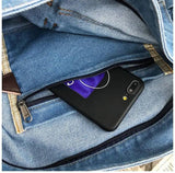 Denim Bag Summer Square Cotton Zipper Shoulder Handbag