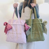 Girl Bow Handbags Teen Schoolbag Tote Shopping Bag