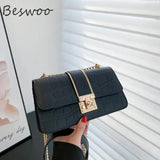 Autumn Stone Prints Women's Bag Chain Square Handbags Messenger Bags