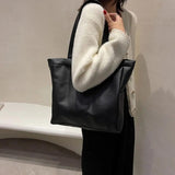 Winter Large Capacity Leather Shoulder Bag for Women