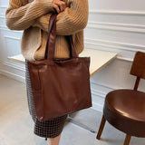 Winter Large Capacity Leather Shoulder Bag for Women
