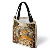 Vintage Canvas Bag Double Sided Printing Shoulder Bag Large Capacity Handbags