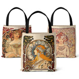 Vintage Canvas Bag Double Sided Printing Shoulder Bag Large Capacity Handbags