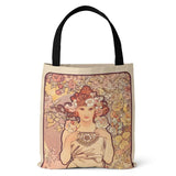 Vintage Canvas Bag Double Sided Printing Shoulder Bag Large Capacity Handbags
